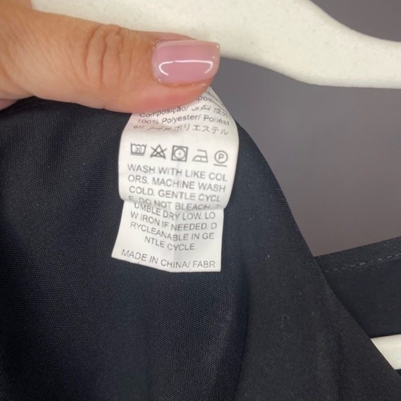 SHEIN Black and Tan Tie‎ Front Ruffled Blouse - Picture 6 of 6